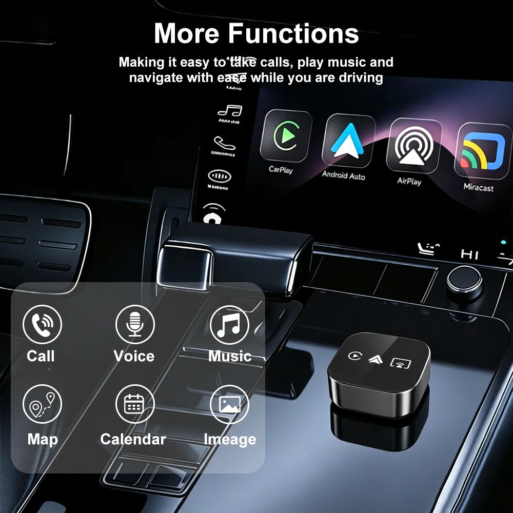 Original FLIXIVI 4 in1 CarPlay Android Auto AirPlay Mirror Link Stable Bluetooth Adapter Wired To Wireless for Volvo Benz Mg Kia