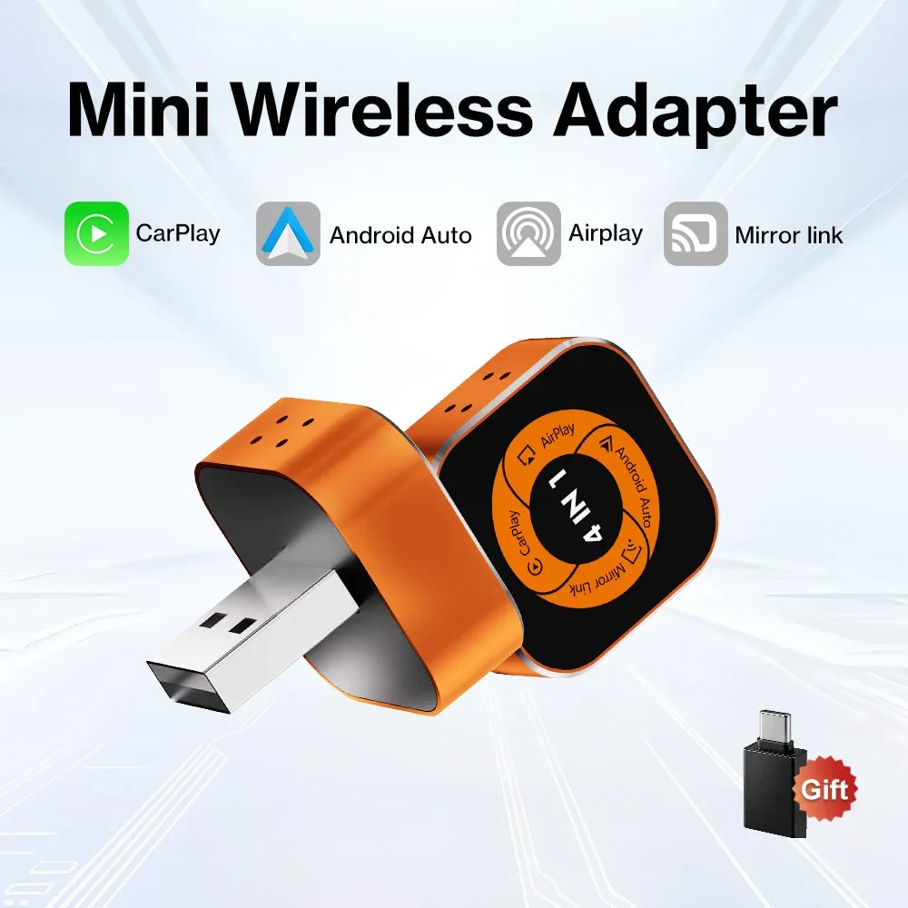Original FLIXIVI 4 in1 CarPlay Android Auto AirPlay Mirror Link Stable Bluetooth Adapter Wired To Wireless for Volvo Benz Mg Kia