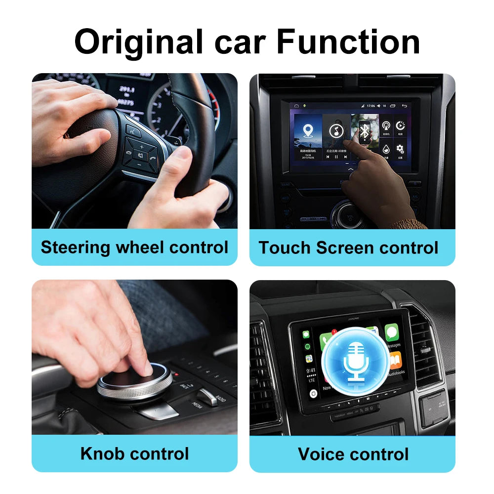 Original FLIXIVI 4 in1 CarPlay Android Auto AirPlay Mirror Link Stable Bluetooth Adapter Wired To Wireless for Volvo Benz Mg Kia