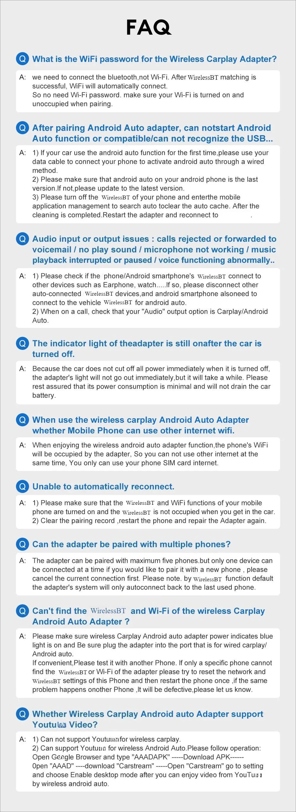 Original FLIXIVI 4 in1 CarPlay Android Auto AirPlay Mirror Link Stable Bluetooth Adapter Wired To Wireless for Volvo Benz Mg Kia